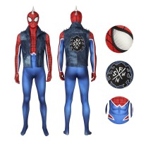 Marvel Spider Man Peter Parker Spider Punk Rock Cosplay Costume  